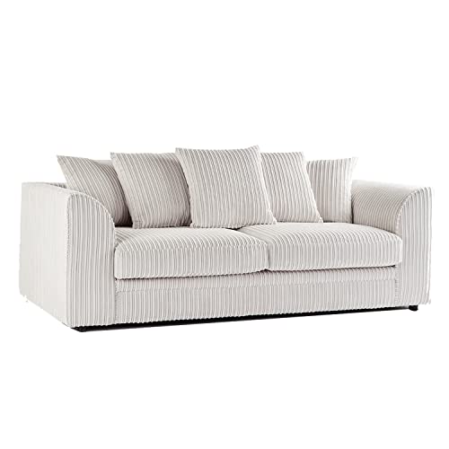 Luxor Soft Jumbo Cord Sofa Set - Cream