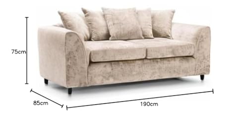 Modern Monaco Chenille Beige Sofa Set 3 + 2