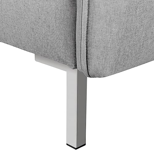 Grey 3-Seater Click Clack Fabric Sofa Bed