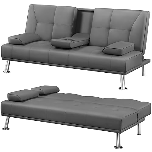 Yaheetech Dark Gray Click Clack Sofa Bed