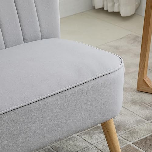 Modern Velvet 2-Seater Armless Sofa - Grey