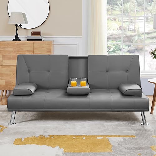 Yaheetech Dark Gray Click Clack Sofa Bed
