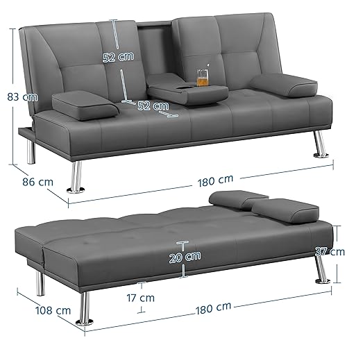 Yaheetech Dark Gray Click Clack Sofa Bed