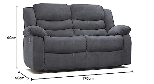 Sorrento Grey Fabric 2-Seater Recliner Sofa