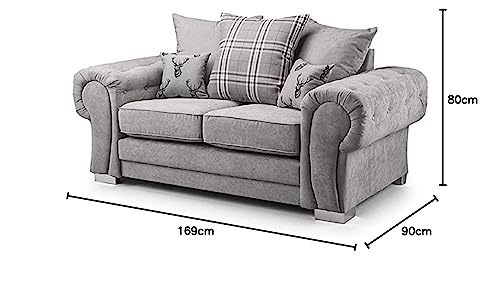 Verona Grey Fabric 3-Seater Corner Sofa