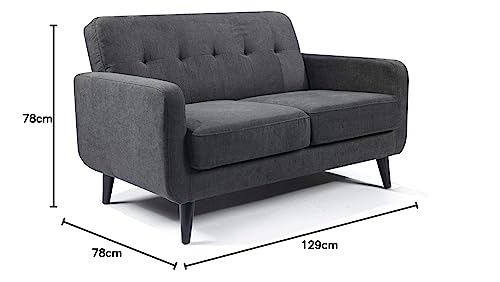 Elegant Charcoal 2-Seater Chenille Sofa