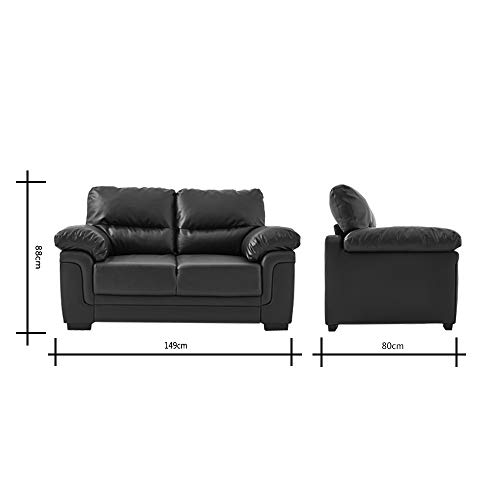Panana Modern 2-Seater Faux Leather Sofa Couch