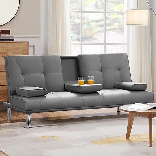 Yaheetech Dark Gray Click Clack Sofa Bed
