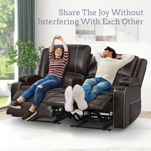 SQUEBILIFE Leather Recliner 2-Seater Sofa Set