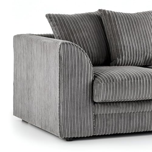 Jumbo Cord Scatter Back 2-Seater Sofa in Grey