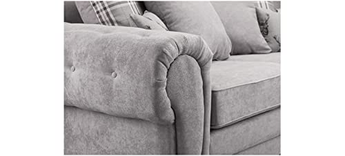 Verona Grey Fabric 3-Seater Corner Sofa