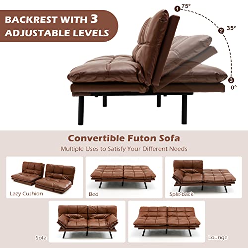 Modern Convertible Sofa Bed with Adjustable Armrests