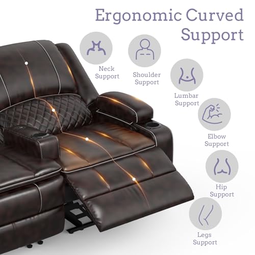 SQUEBILIFE Leather Recliner 2-Seater Sofa Set