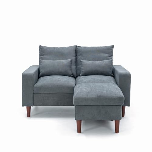 Panana Grey 2-Seater Sofa with Footstool and Cushions