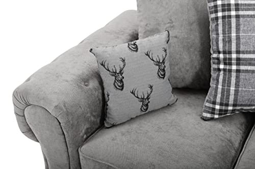 Verona Grey Fabric 3-Seater Corner Sofa
