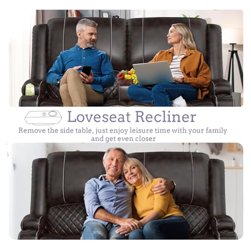 SQUEBILIFE Leather Recliner 2-Seater Sofa Set