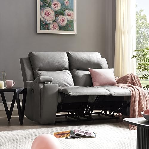 Grey Faux Leather Recliner Sofa Set 3+2+1