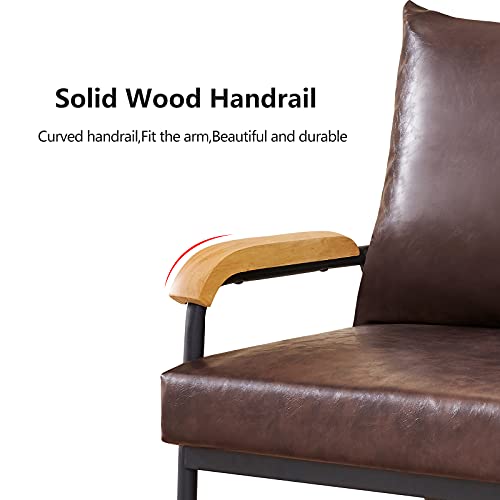 LEMROE Modern Leather 2-Seater Sofa with Metal Frame