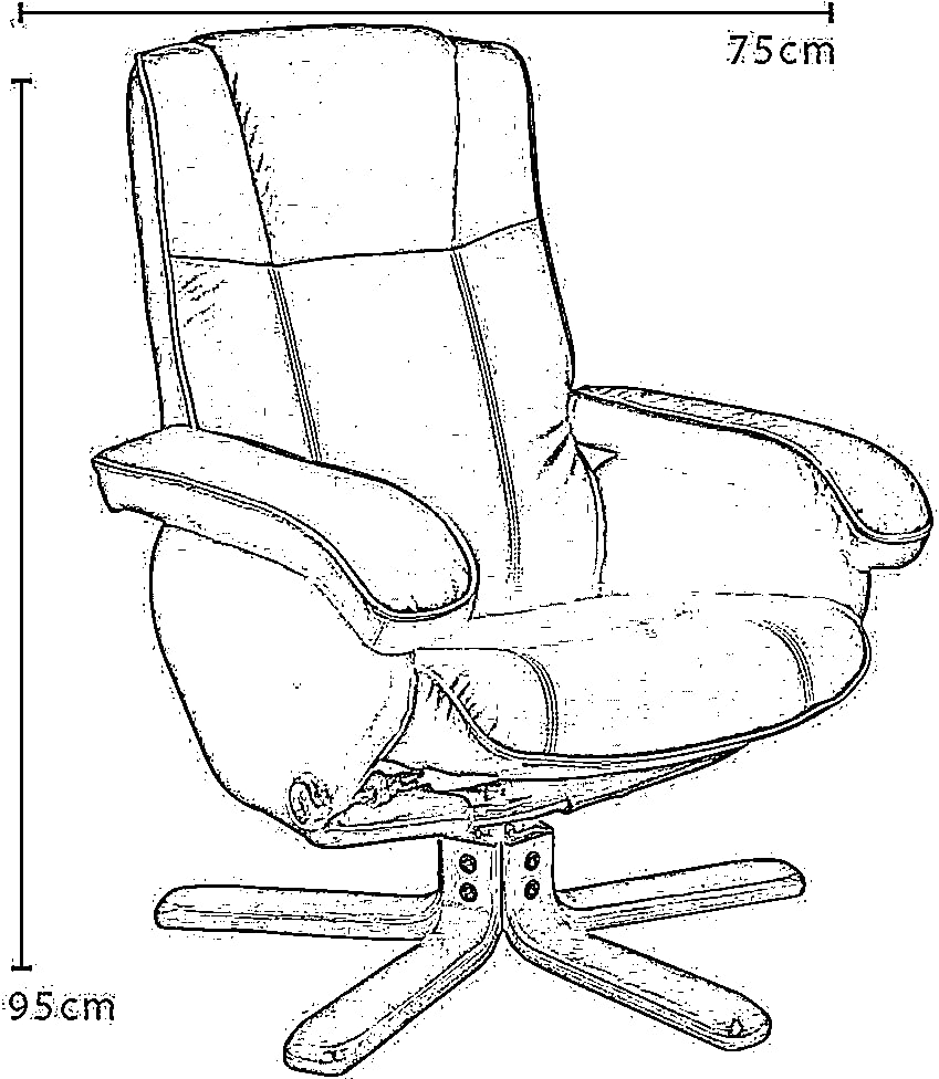 Grey Reclining Armchair with Foot Stool and Swivel