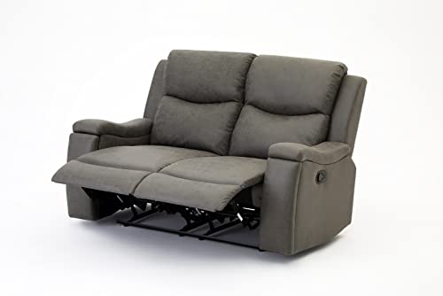 Grey Faux Leather Recliner Sofa Set 3+2+1
