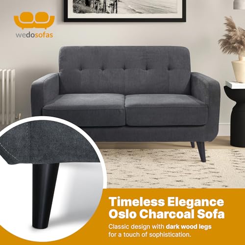 Elegant Charcoal 2-Seater Chenille Sofa