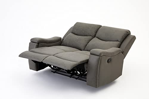 Grey Faux Leather Recliner Sofa Set 3+2+1