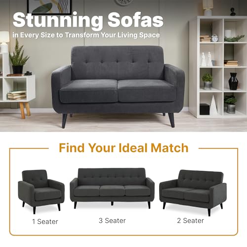 Elegant Charcoal 2-Seater Chenille Sofa