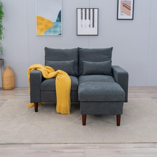 Panana Grey 2-Seater Sofa with Footstool and Cushions