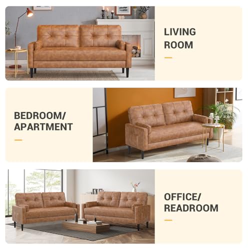 Modern 2-Seater Sofa with Cushions and Storage