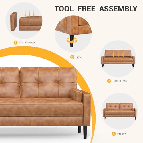 Modern 2-Seater Sofa with Cushions and Storage