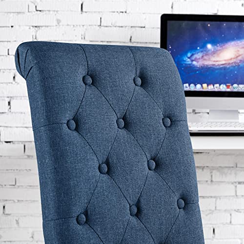 Yaheetech Upholstered High Back Dining Chairs - Blue