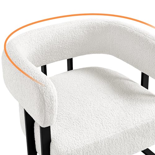 Modern Boucle Accent Chair with Lumbar Pillow