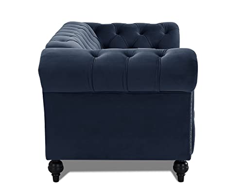 Midnight Blue Velvet Chesterfield Sofa - 2 Seater