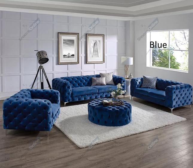 Velvet Monaco 3 and 2 Seater Sofa Set