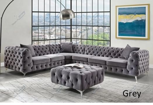 Velvet Monaco 3 and 2 Seater Sofa Set