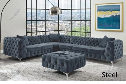 Velvet Monaco 3 and 2 Seater Sofa Set