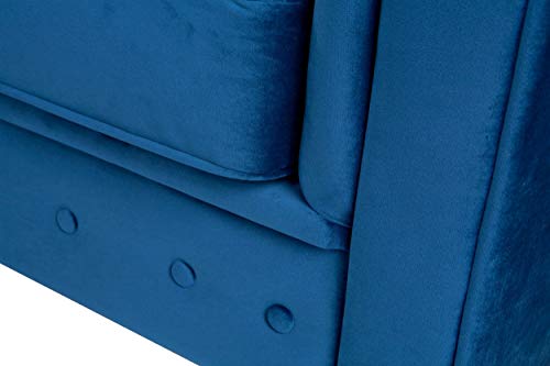 Hilton Chesterfield Navy Blue Velvet Sofa Set
