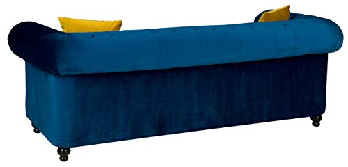 Hilton Chesterfield Navy Blue Velvet Sofa Set