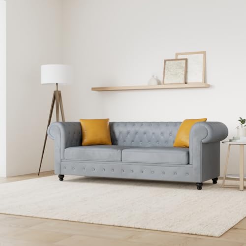 Hilton Grey Chesterfield 3+2 Seater Sofa Set