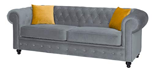 Hilton Grey Chesterfield 3+2 Seater Sofa Set
