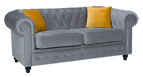 Hilton Grey Chesterfield 3+2 Seater Sofa Set