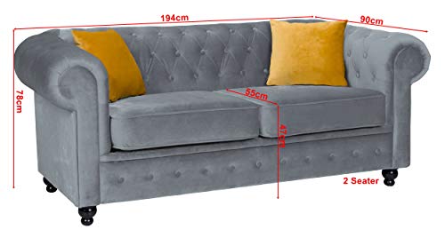 Hilton Grey Chesterfield 3+2 Seater Sofa Set