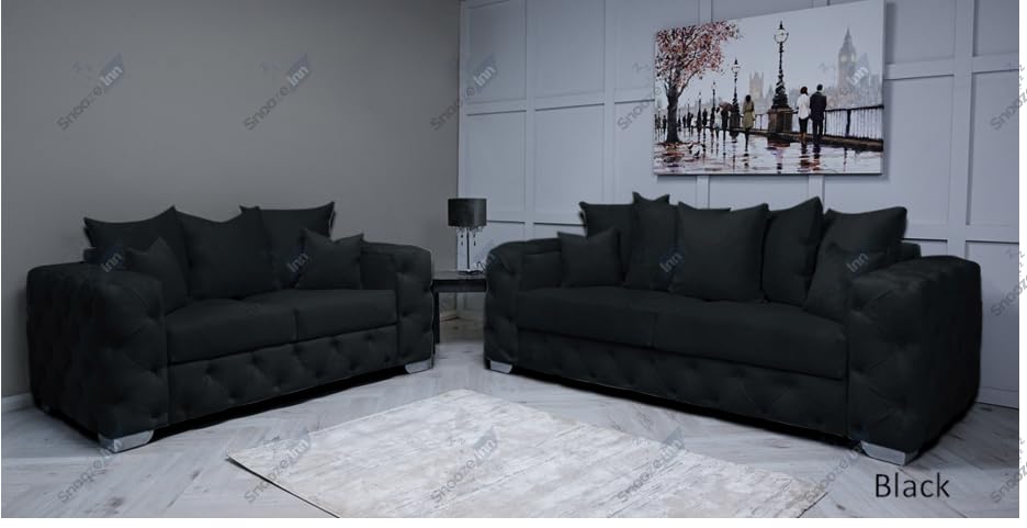 Ashton Velvet 3 and 2 Seater Sofa Set