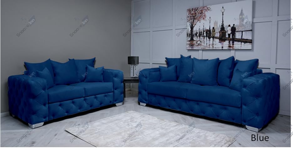 Ashton Velvet 3 and 2 Seater Sofa Set