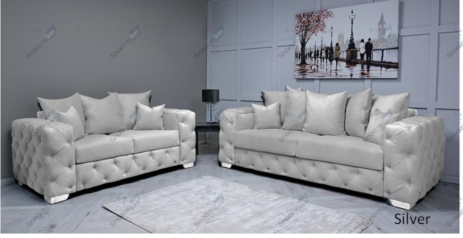 Ashton Velvet 3 and 2 Seater Sofa Set
