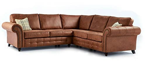 Modern Large Corner Sofa Set in Brown