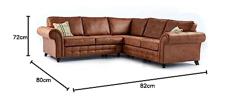Modern Large Corner Sofa Set in Brown