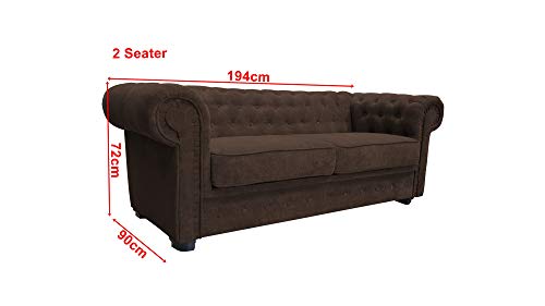 Chesterfield Corner Sofa Set: 3+2 Seater Brown