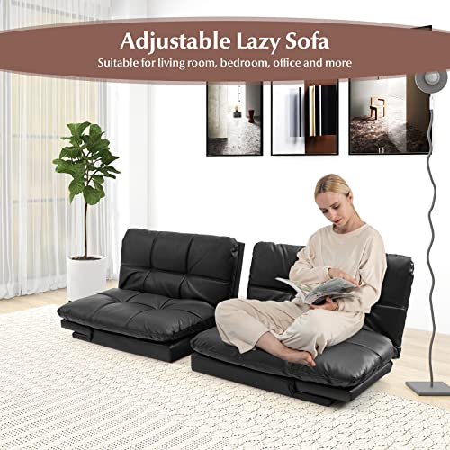 Convertible Click Clack Sofa Bed with Reclining Backrest