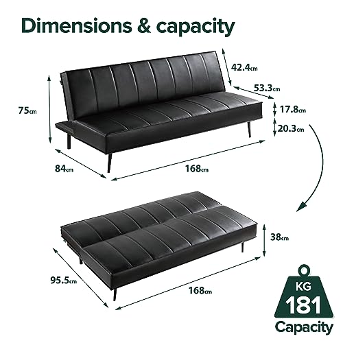 Zinus Quinn Dark Grey 2-in-1 Sofa Bed